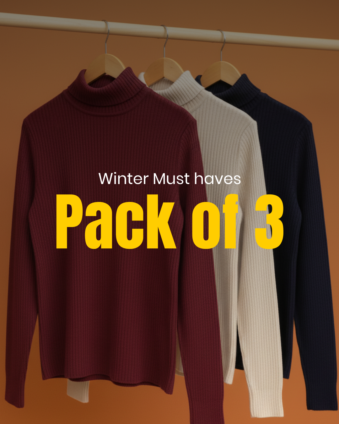 Pack of 3 Turtleneck